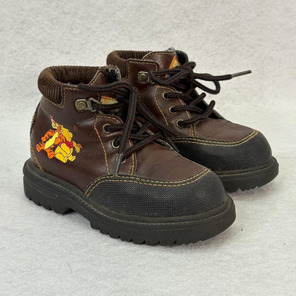 Vtg Disney Winnie the Pooh Tigger Brown Outdoor Adventures‎ Boots Toddler Sz 7